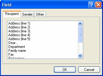 Coversheet field