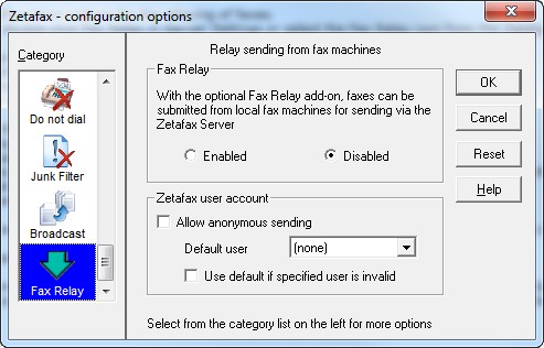 fax relay config